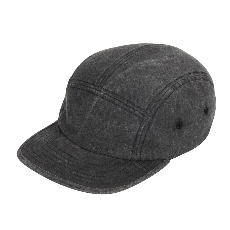 Retro Canvas Baseball Cap Washed Cotton Men's And Women's Short Brim Snap Hat Hip-hop Hat Solid Color Bone Hat Outdoor Off Road