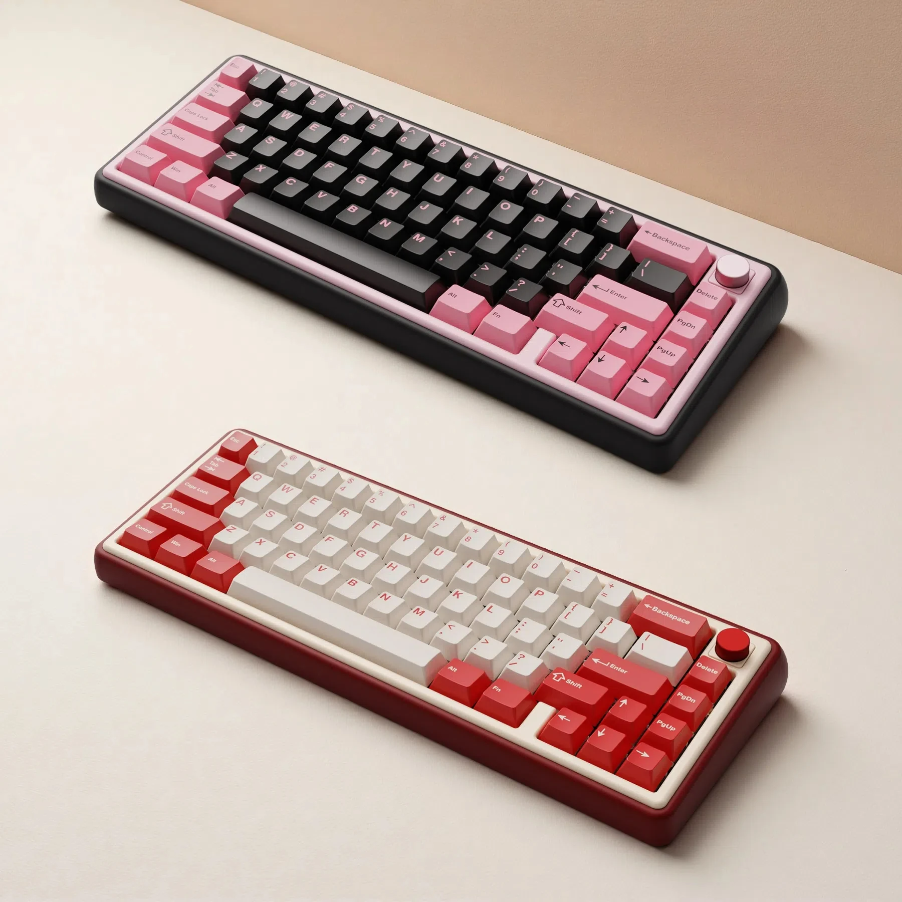 لوحة مفاتيح ميكانيكية من الألومنيوم Chilkey Foxy 65 مع مقبض RGB بإضاءة خلفية لوحة مفاتيح ألعاب لاسلكية ثلاثية الوضع بقطع مرن (الوزن الداخلي)