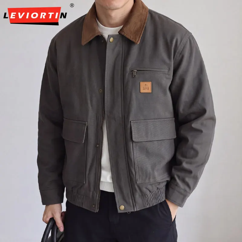 Men's Heavyweight Multi-Pocket Hunting Work Jacket, Loose Fit Casual Outerwear, Versatile Comfort Fall Jacket
