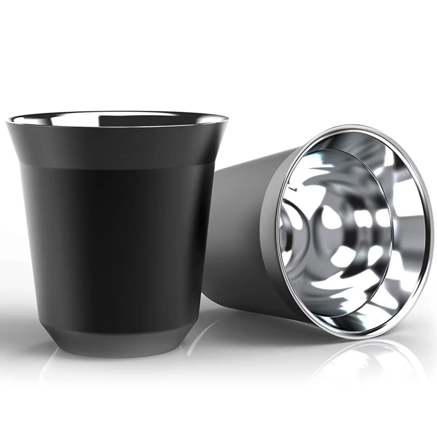 Double Wall Insulated Stainless Steel Espresso Cup Capsule Coffee Mug Metal Drinking Demitasse Cup   Indoor or Outdoor