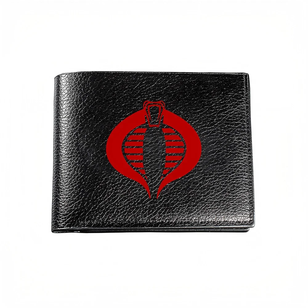 Cobra Emblem Black Wallet With Red Symbol Design For Men Casual Business Style Fashion Accessory