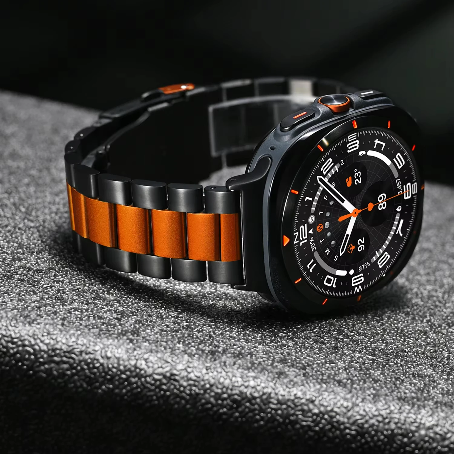 Luxury Metal No Gaps Strap for Samsung Galaxy Ultra 47mm Quick Fit Folding Buckle Stainless Steel Bracelet for galaxy 7 ultra