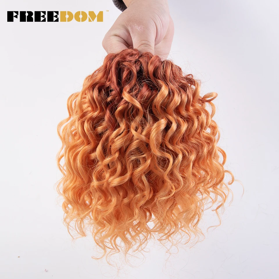 FREEDOM 10 Zoll Synthetische Tiefwellige Twist-Häkelzöpfe Haarverlängerungen Ombre Afro Lockige Flechtfrisur Hochtemperaturfaser – Detail 11