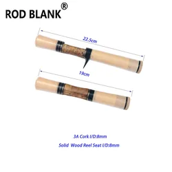 Rod Blank 1 Set Trout Fishing Rod Handle Kit Spin Cast Cork Grip Wood Reel Seat Trout Rod Building Components Rod DIY Accessory
