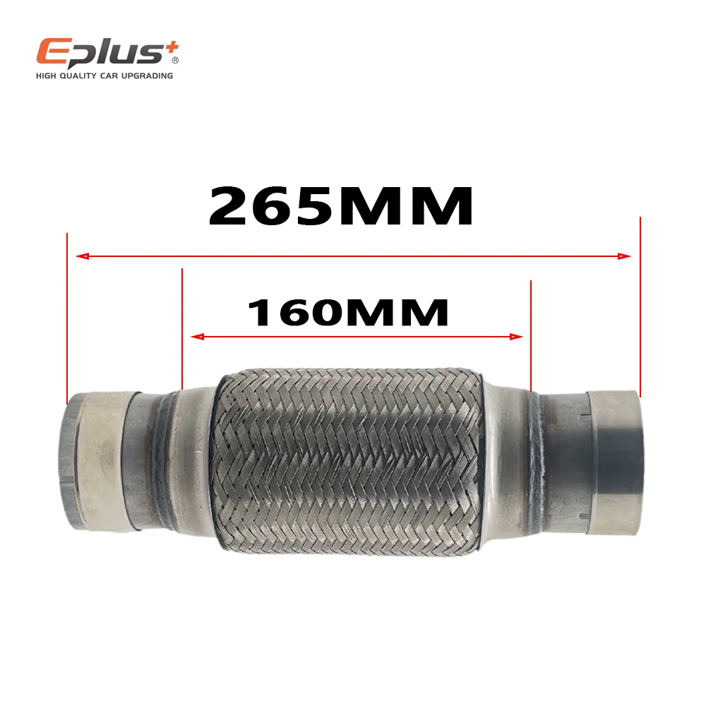 Universal Stainless Steel Car Exhaust Tube Telescopic Flexible Connection Braid Bellows Muffler Pipe Connector Welded With Tube