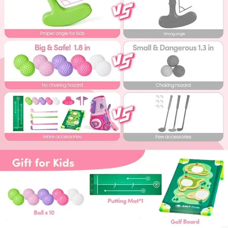 Set da golf sottile trasportabile Giocattolo per sport all aperta Piano Corrente continua Trasporto per Garden Beach