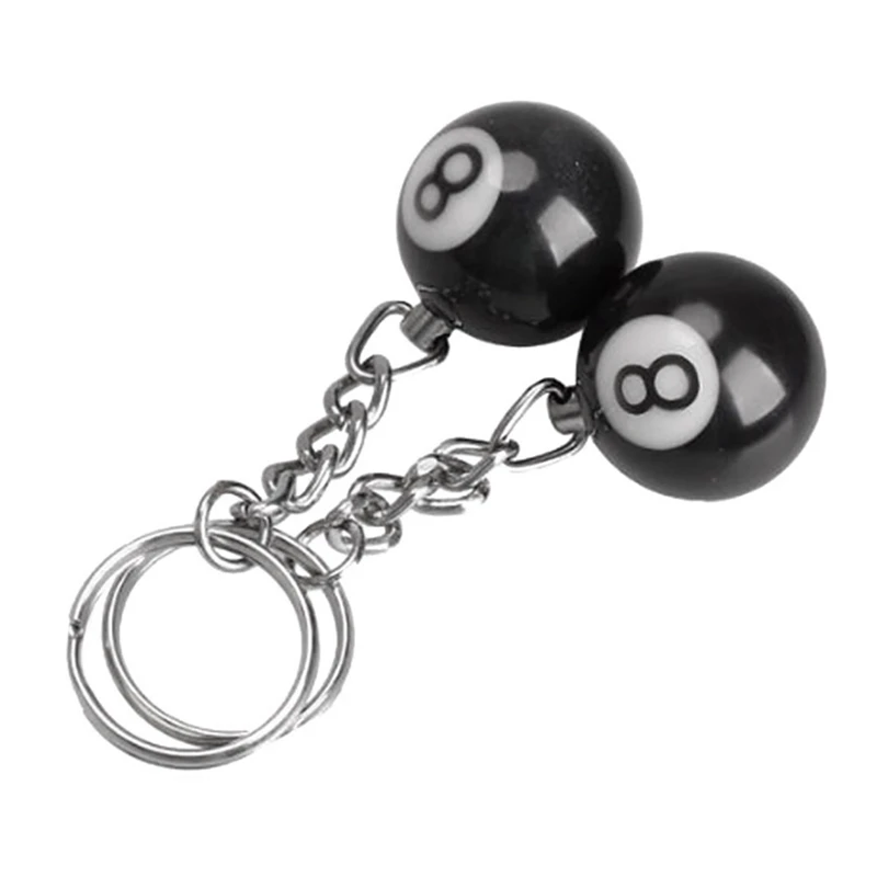 

32 Pcs Billiard Pool Keychain Snooker Table Ball Key Ring Gift Lucky NO.8 Keychain 25Mm