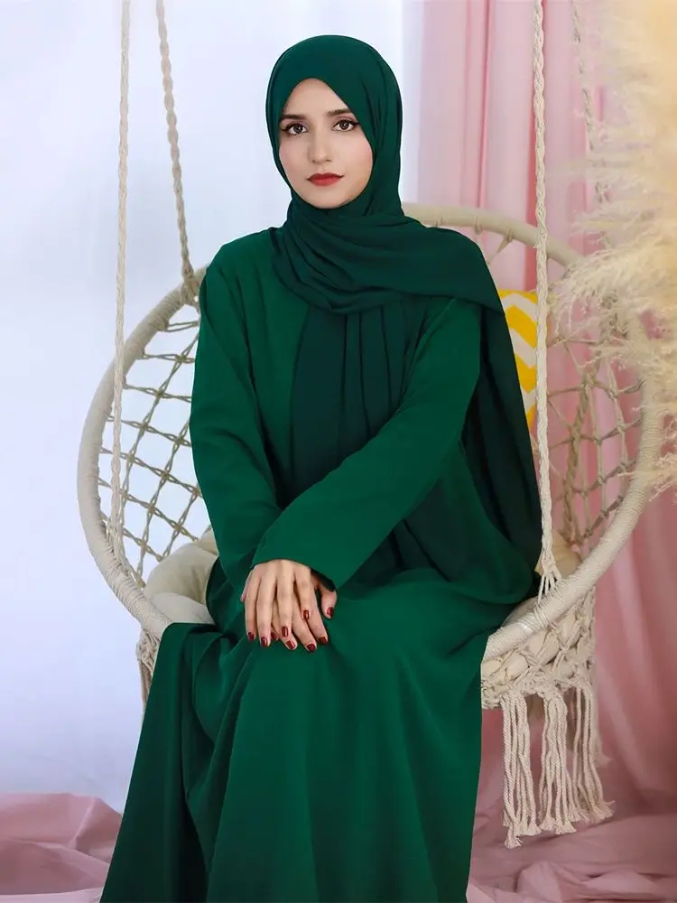 Eid-vestido bajo Abaya modesto para mujer, ropa interior musulmana con bolsillos, color blanco y negro, Dubai, 2024