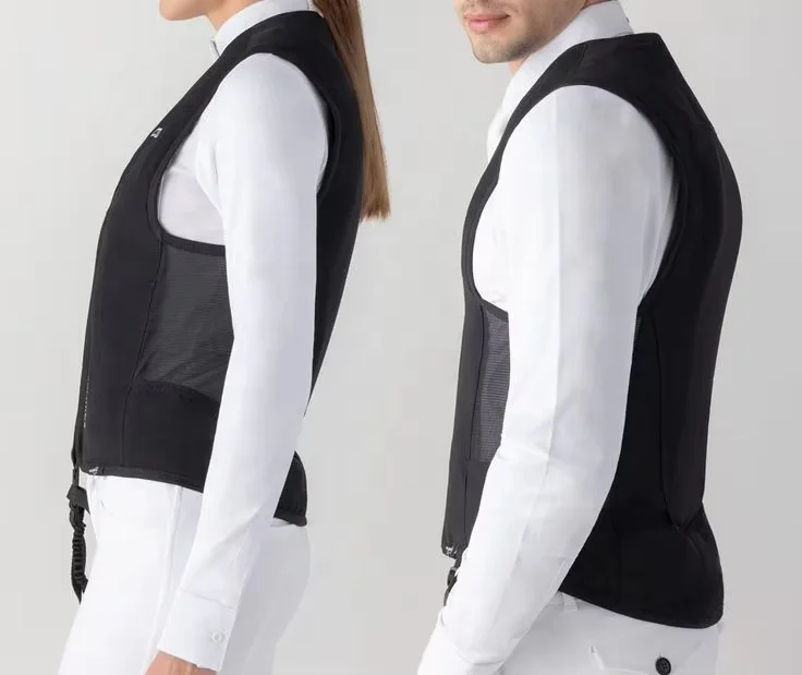 Equestrian riding airbag vest and jacket Durable nylon and elastane material protection Racing model vest view 3
