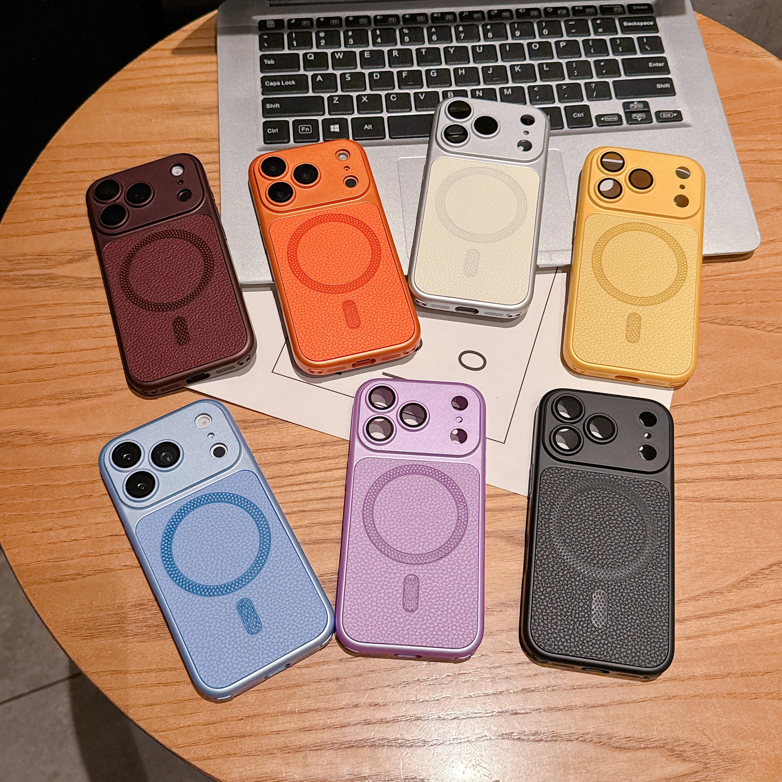 Luxury Solid Color Hard PC Phone Case With Built In Lens Film For iPhone 18 Pro Max 17 16 15 14 13 Compatible With For Magsafe