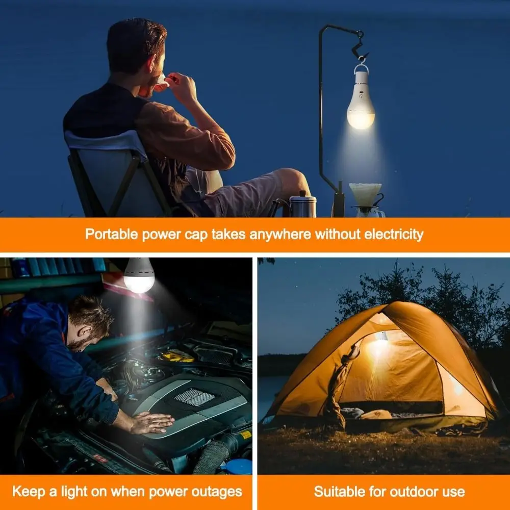 Portable 3 Color Remote USB Led Bulb Smart Cordless E27 Bulbs Dimmable with Timing Rechargeable Light Bulb