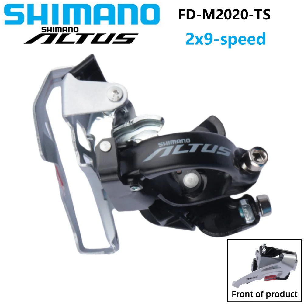 SHIMANO ALTUS FD-M2020-TS desviador delantero 2x9 velocidades oscilación superior (montaje de banda de abrazadera) serie M2000 2x9S para accesorios de bicicleta MTB
