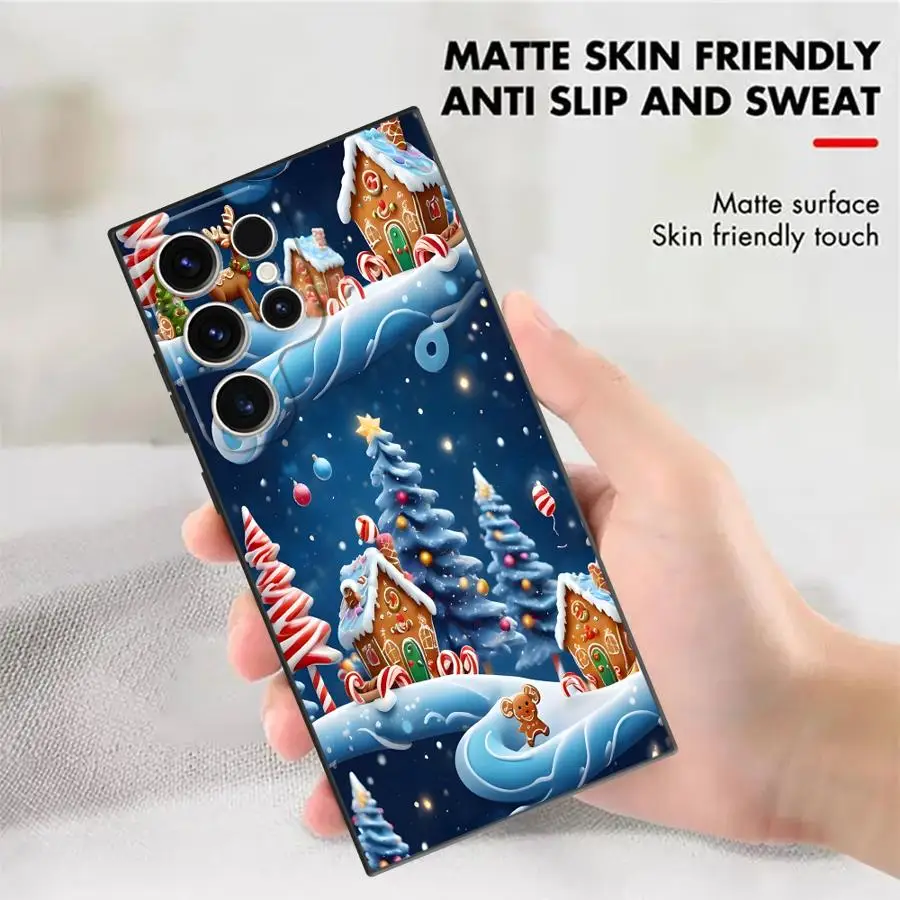 حافظة لهاتف سامسونج جالاكسي S24 Plus S20 S21 FE S25 Edge S23 Ultra Christmas Cartoon Candy