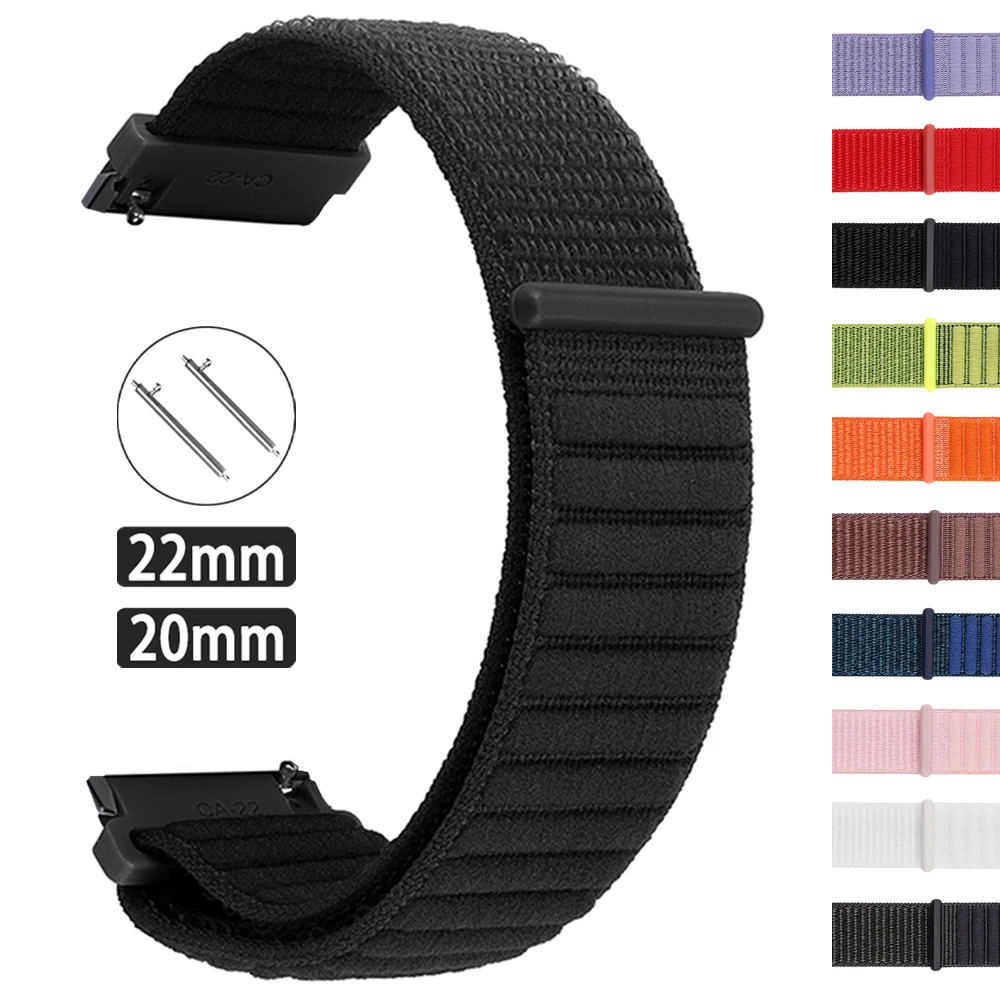 20 22mm Braided Strap For Garmin Forerunner 570 265 255 165 645 Music Venu 4 3 Sq2 Nylon Watchband For Vivoactive 6 5 4 Bracelet