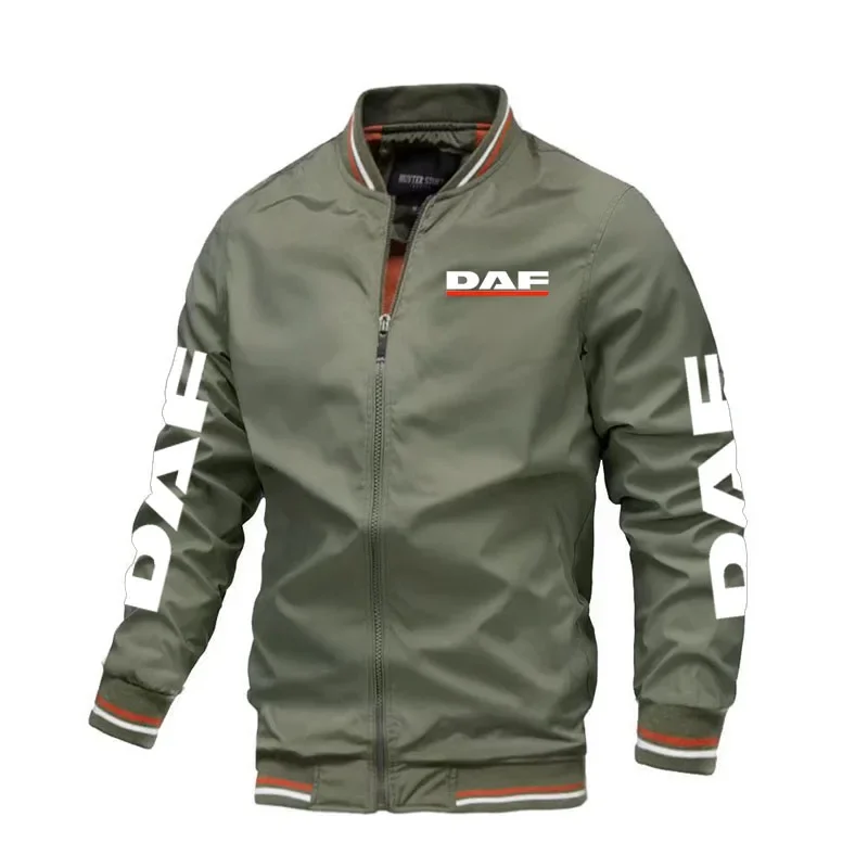 Jaqueta de motociclista masculina, jaqueta de beisebol, casaco, impressão de logotipo, Hip Hop, rua, casual, esportiva, outono, caminhão, DAF