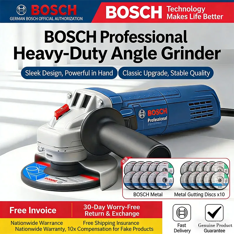 

Bosch GWS900-100 Electric Polisher High-Power Cutting Machine – Multi-Function Angle Grinder for Polishing Grinding GWS900-125S