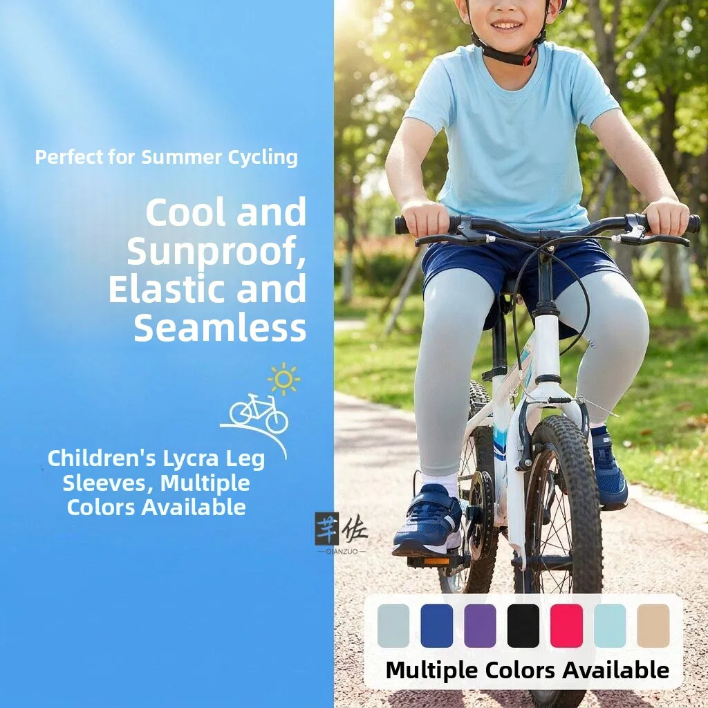 Sun Protection Ice Silk Leg Sleeves for Boys And Girls Lightweight Basketball Outdoor Activities Knee Pads Summer Season