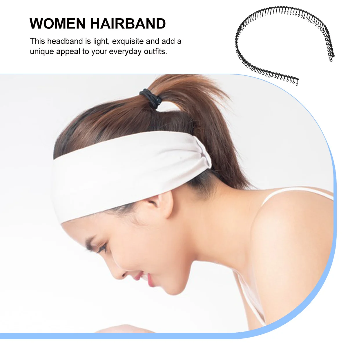 

Metal Teeth Comb Hairband Black 80 Long Teeth Lightweight Women Hair Loop Hair Headband Exquisite Elder Use Women Hairband