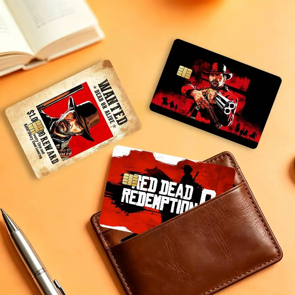 Game R-Red Dead R-Redemption 2 Credit Skin Cover Card Stickers 4PCS Film Bus Pass Front Decoration Bank Debit Waterproof