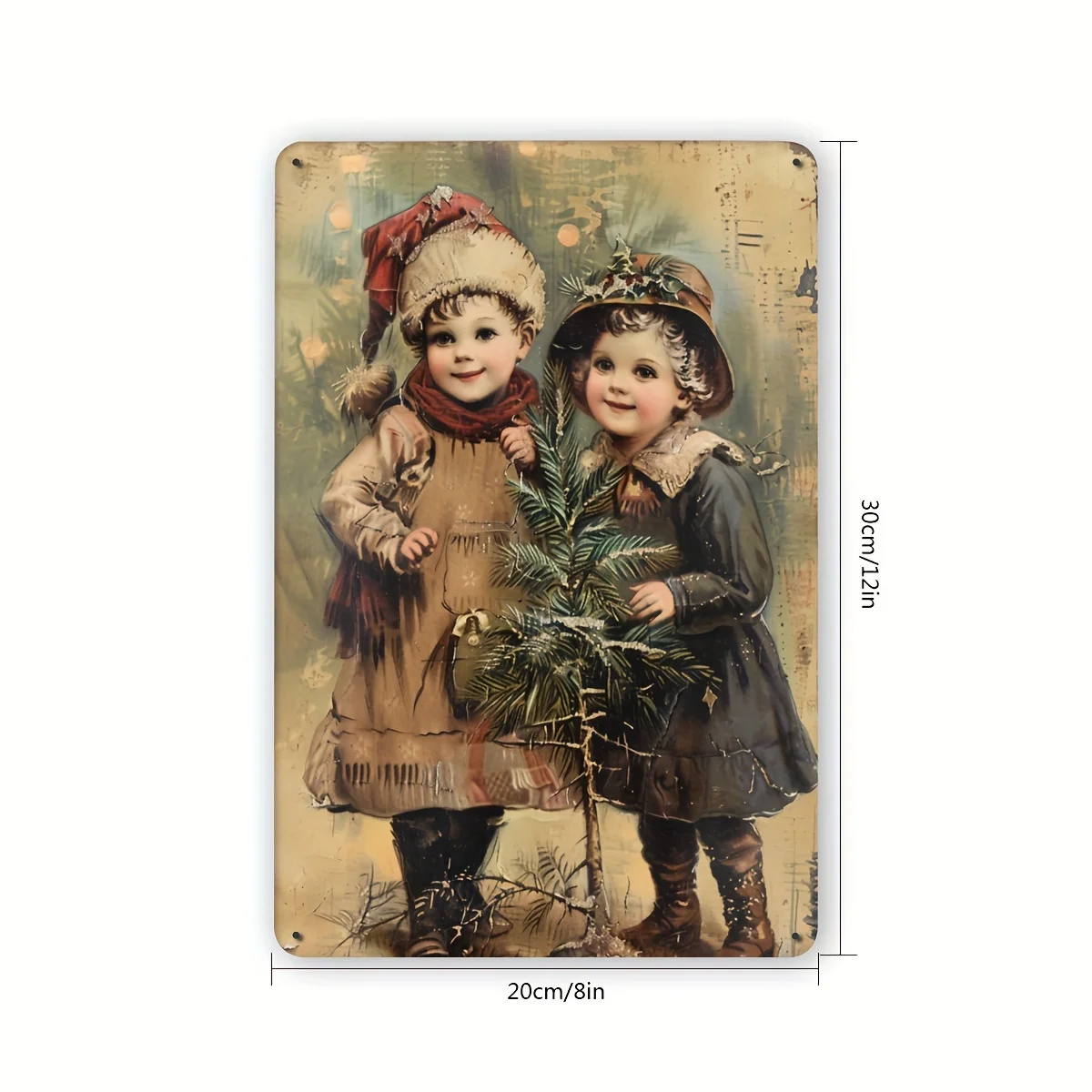Vintage Christmas Tree Metal Tin Sign  | Durable Wrought Iron Wall Art with Vibrant Colors & Clear Design Easy-to-Hang Retro