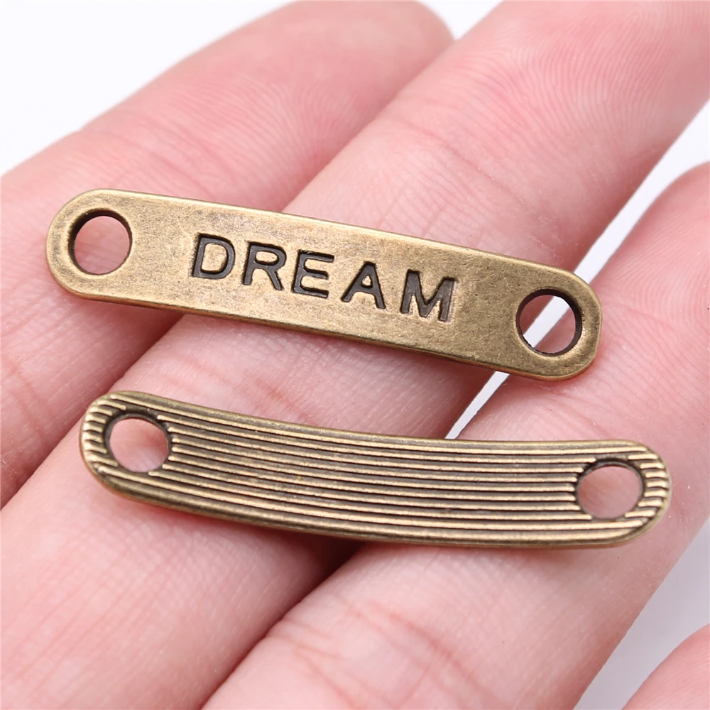 WYSIWYG 10 sztuk 39x8mm Dream złącze zawieszki do tworzenia biżuterii antyczne srebro kolorowe marzenie zawieszki Charm