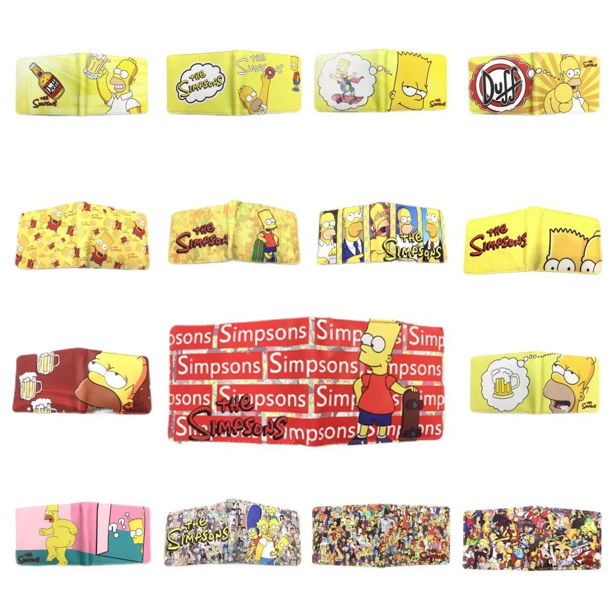 New versatile anime For S-Simpsonss wallet short student men and women cartoon personality two-fold wallet pu wallet