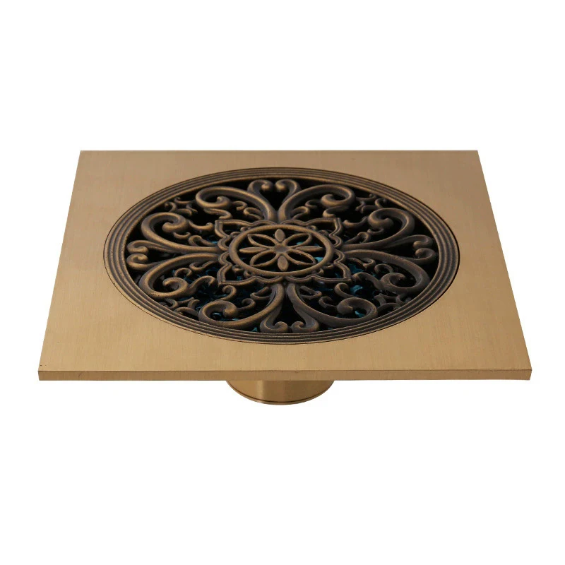 

Слив для пола 15 см, античная латунь, слив для душа, дезодорант для ванной комнаты, квадратный трап для пола, крышка, решетка для отходов