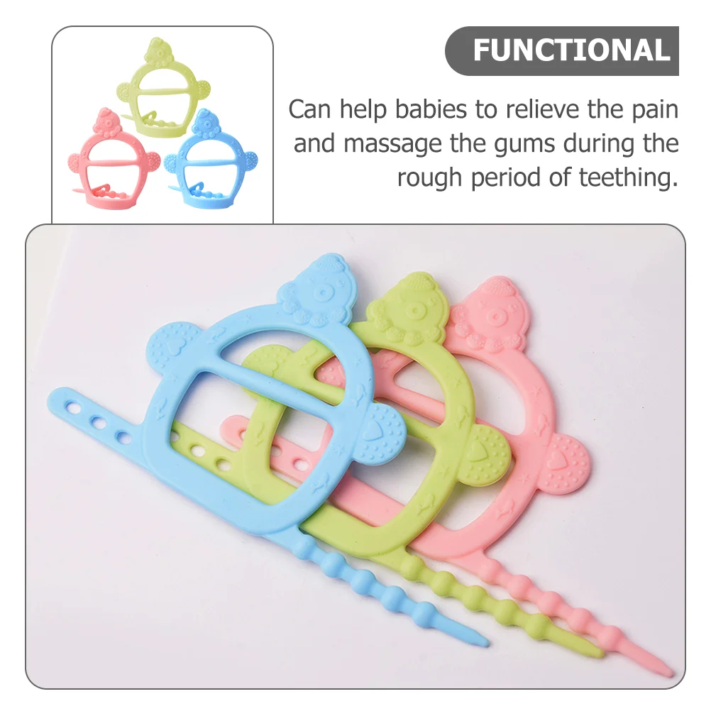 3 Pcs Bracelet Teether Silicone Toys Baby Chew Gum Teethers Infant Teething Boilable