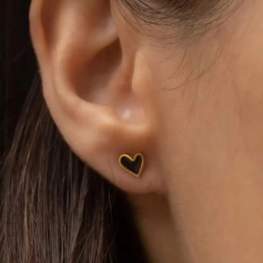 Minimalist Heart Shape Stud Earrings For Women Stainless Steel Aesthetic Earring Wedding Christmas Fashion Jewelry Accessories