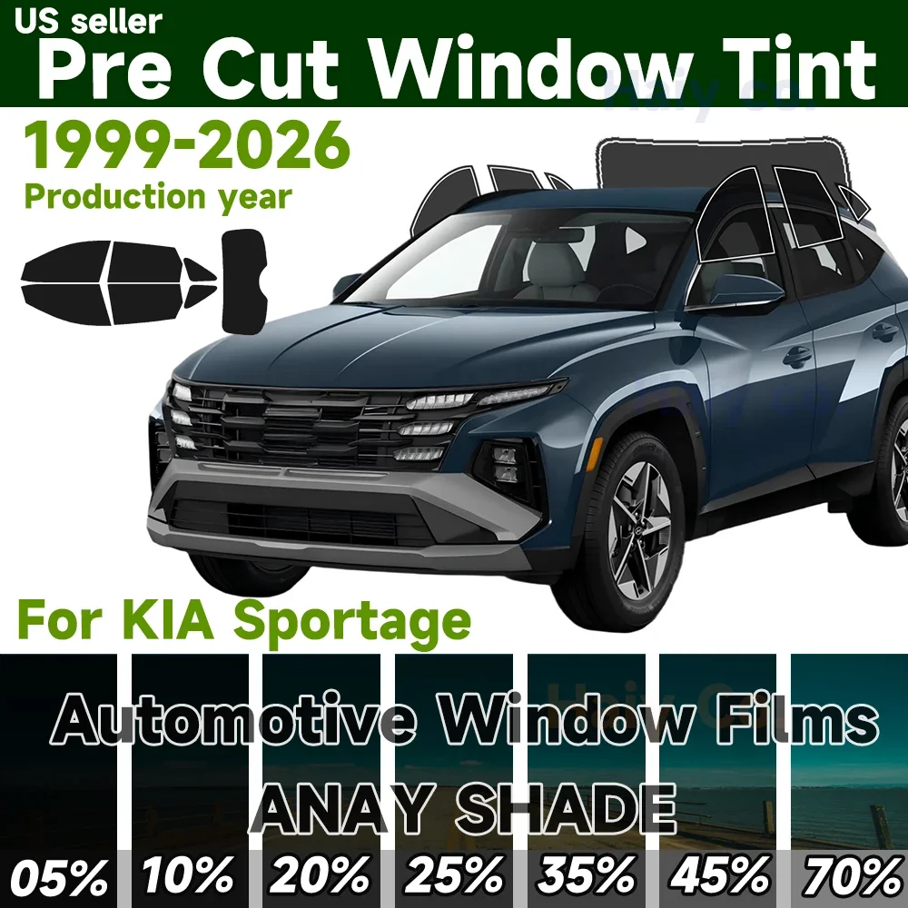 Custom Fit Precut Window Tint, Reusable Removable EPU Film for Kia Sportage 1999-2026, Effective UV Heat Insulation Protection