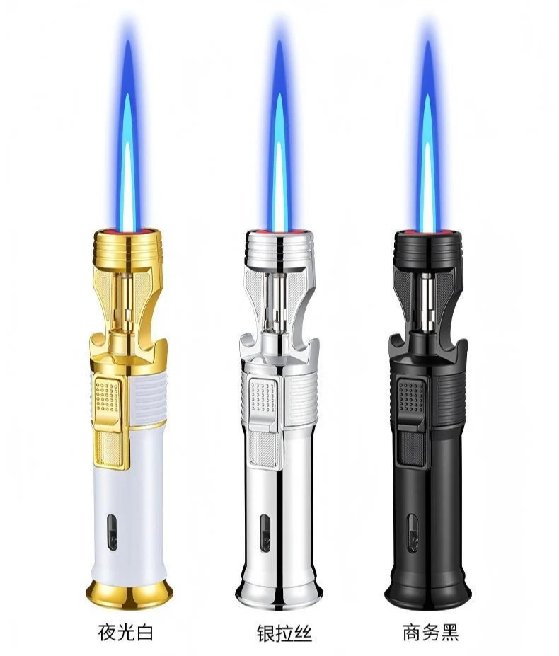New Windproof Straight Forward Lighter with Multifunctional Outdoor Barbecue High-temperature Spray Gun