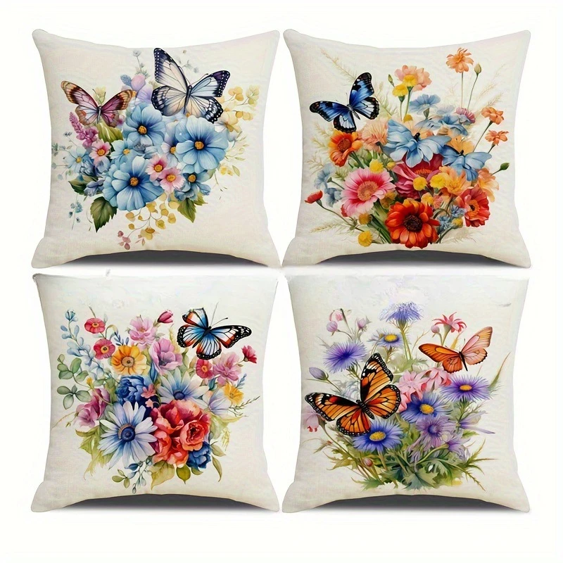 Flower Pillow Cover Romantic Phrase Love Float Car Sofa Cushion Cushion Cushion