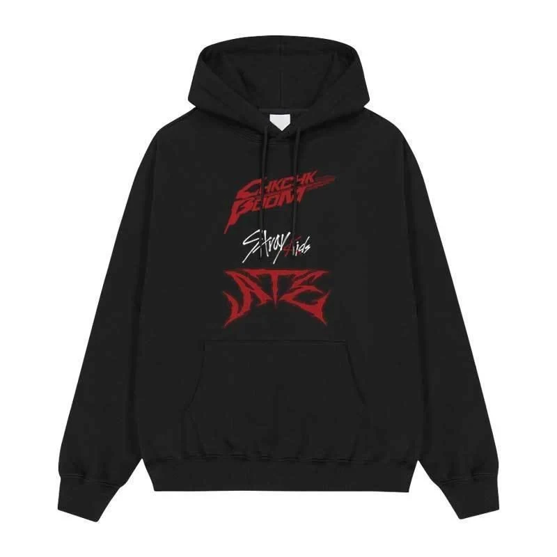 Stray Kids ATE Album Pullover Hoodie Vintage Logo Back Print K-pop Idol Merch Unisex Oversized Hooded Sweatshirt STAY Fan Gift