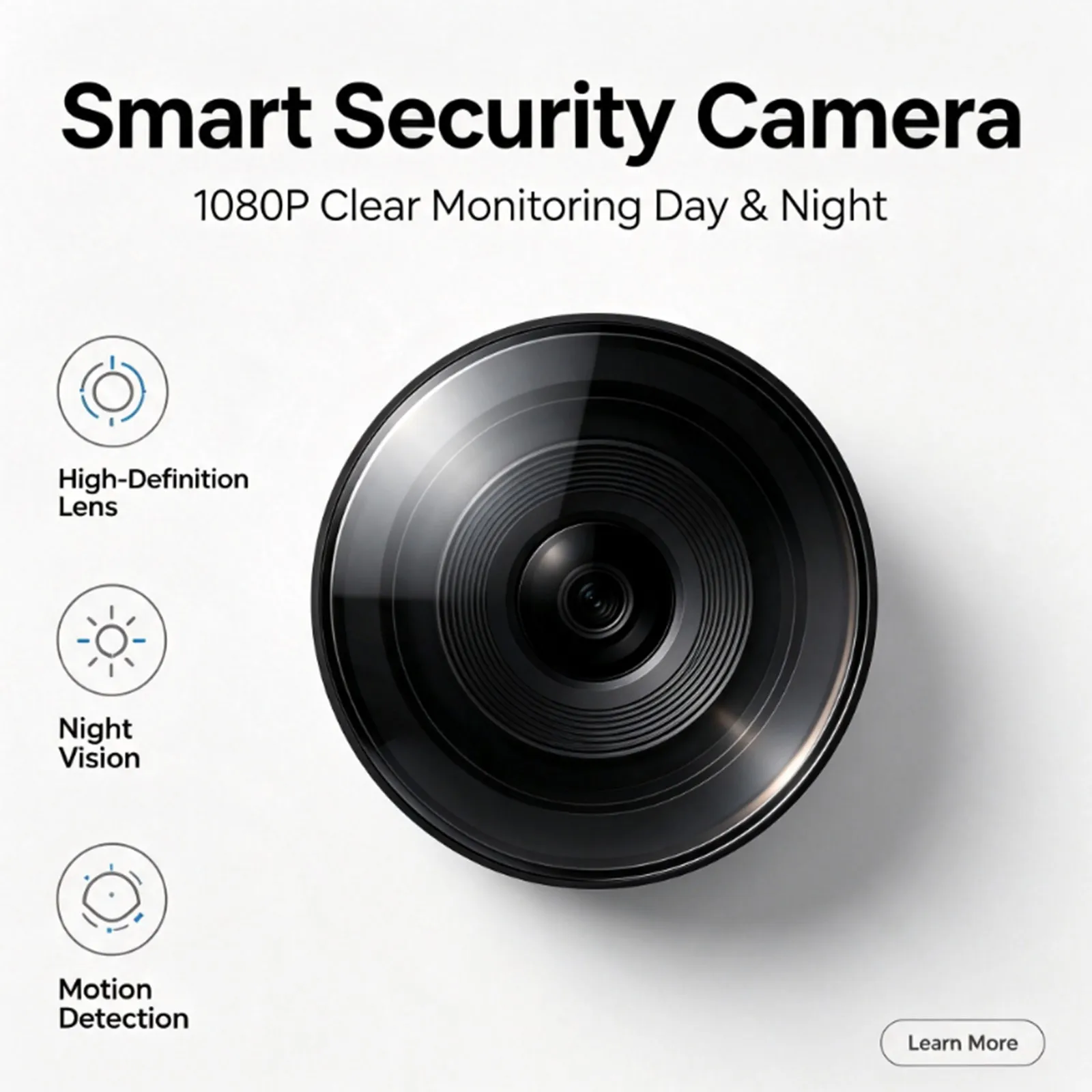 BU21 Indoor Rotatable Security Camera Human Shape Recognition Motion‑Activated Record Two‑Way Intercom Smartphone Remotely Check Image Playback Smart Surveillance Equipment