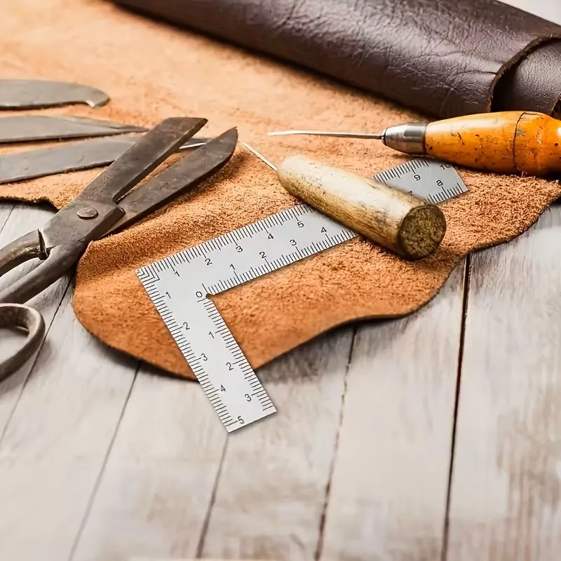 Precision stainless steel L-shaped ruler double-sided high-precision ruler multifunctional angle measuring tool