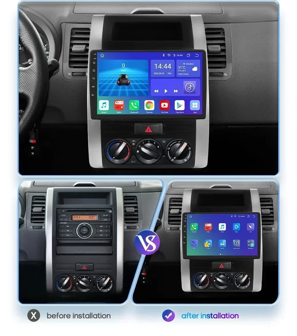 Hizpo For Nissan X-Trail 2 T31 XTrail 2007-2013 2015 Car Radio Multimedia Video Player Navigation 2 Din Autoraido Carplay 4G GPS