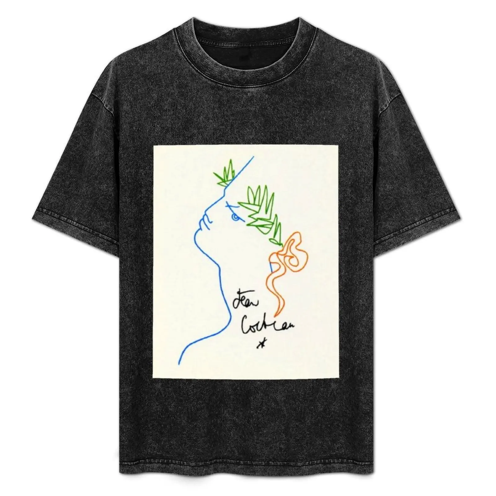 

Jean Cocteau, 1889-1963 France T-Shirt Novelty Print Casual Tee Shirt