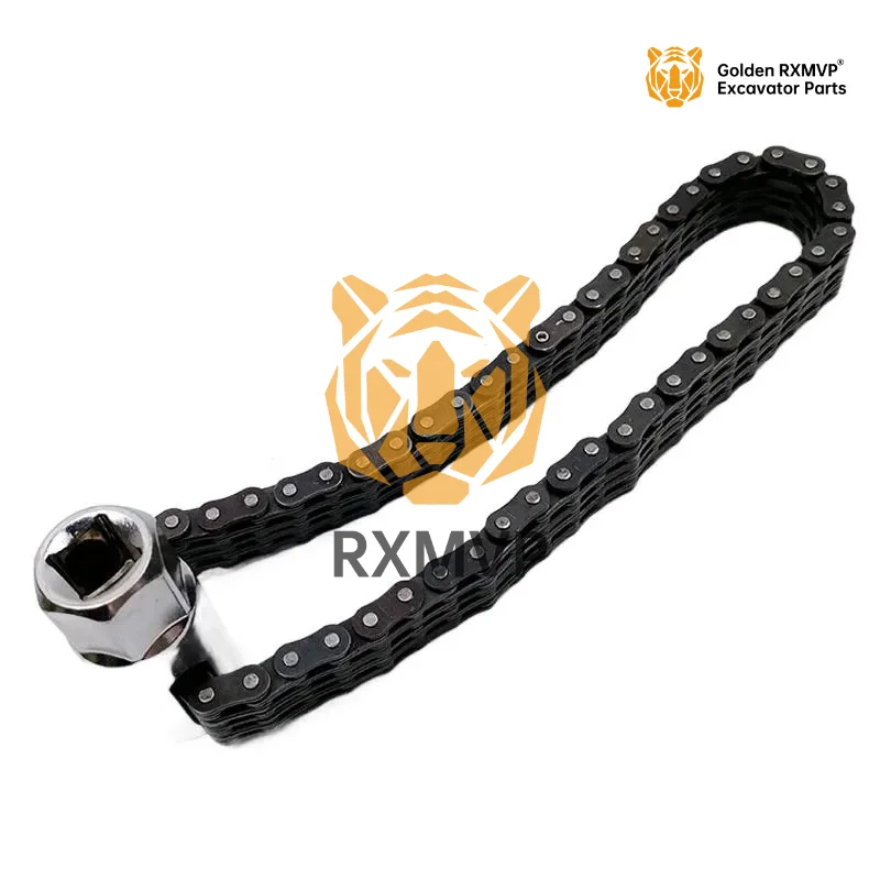 Excavator Double Chain Oil Filter Wrench, Mobile Phone Oil Grid Filter Wrench, Oil Change Chain Disassembly Tool