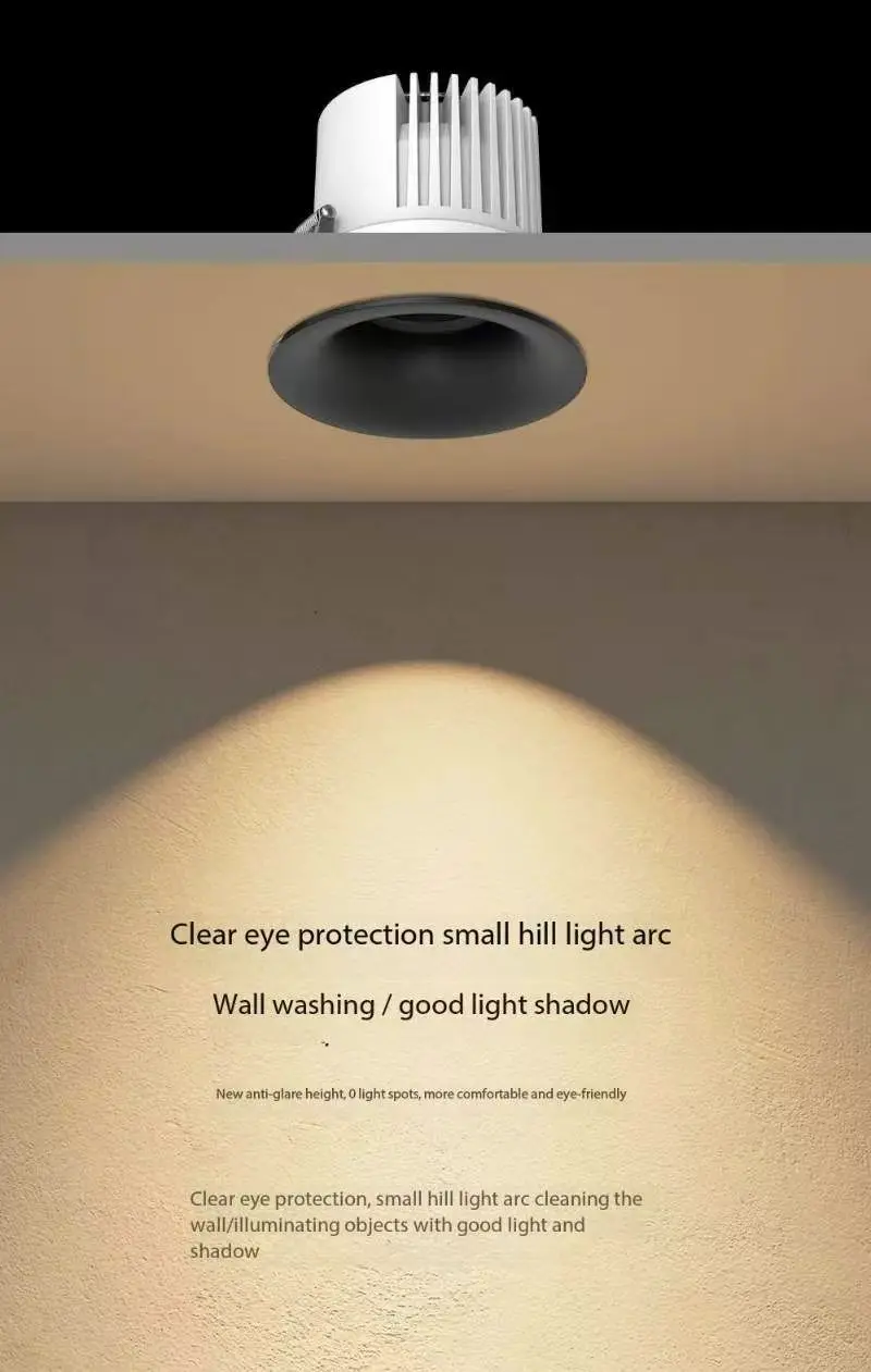 

Светодиодный встраиваемый потолочный светильник с регулируемой яркостью 7W 10W 12W, алюминиевый COB-светильник, AC85-265V, для дома, офиса, магазина