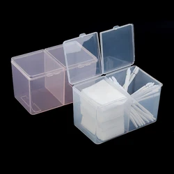 1PC Double Grille Nail Storage Box Dust Proof Belt Cover Cotton Sheet Napkin Organizer Nail Accessories Finishing Kit