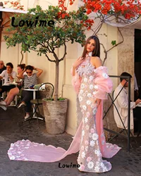 2024 Newest Pink Long Celebrity Dresses Crystal Tassels Luxury Evening Gowns Aso Ebi Robe De Soiree Wedding Party Dress Jacket