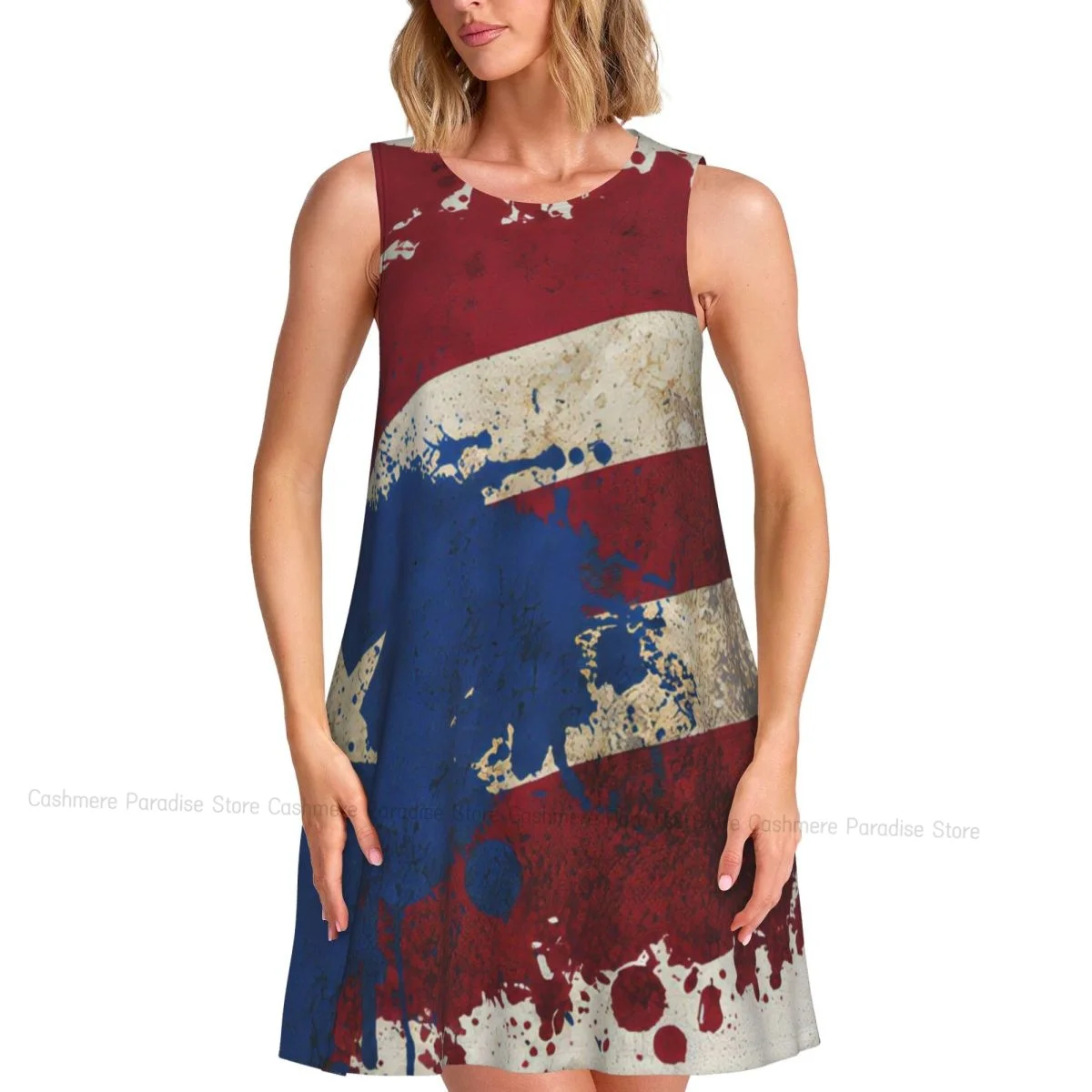 Robes d'été pour femmes, t-shirt de plage, sans manches, Boricua Splash, décontracté, ample, débardeur, 2025