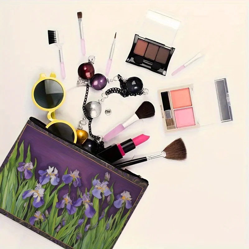 A Daisy Flower Print Makeup Bag - Multi-functional Large Capacity Portable Makeup Bag, Perfect Travel Zipper Small Storage Bag 4