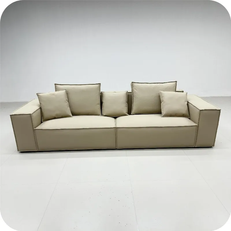 Italian minimalist modern tofu block big black cow sofa