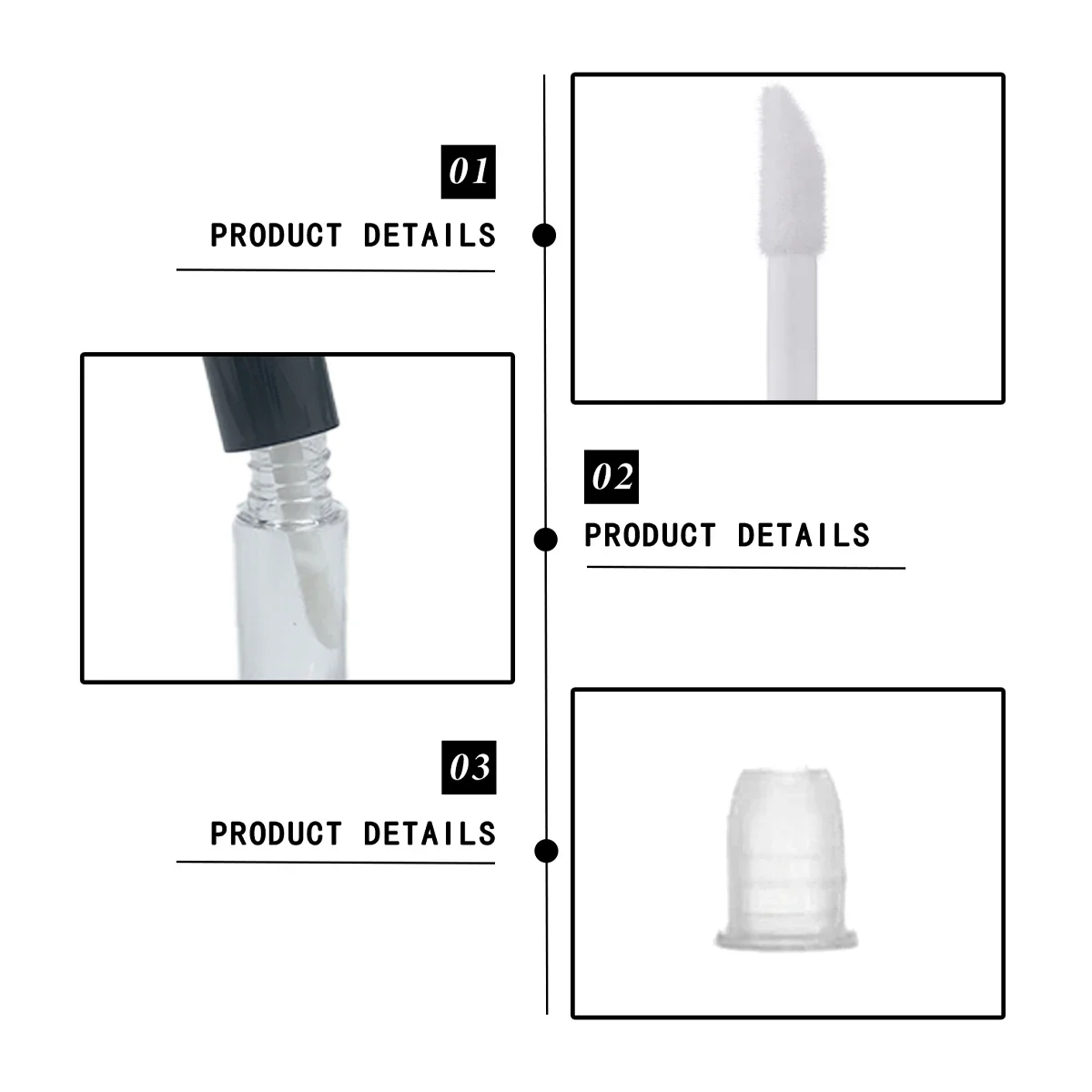 12PCS 3ML Tubo vuoto per lucidalabbra Fai da te in plastica elegante contenitore per rossetto liquido rotondo lucidalabbra campione cosmetico bottiglie riutilizzabili