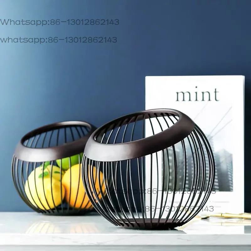 Iron Storage Fruit Plate Drain Basket Modern Home Storage Basket Nordic Style Fruit Plate Fruit Basket      ZM1204