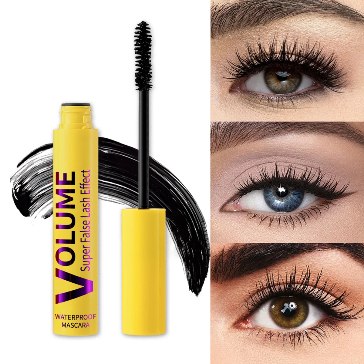 Mascara nero riccio a lunga tenuta, impermeabile, resistente al sudore, anti-sbavature e 12 ore di trucco per creare un look perfetto per il trucco