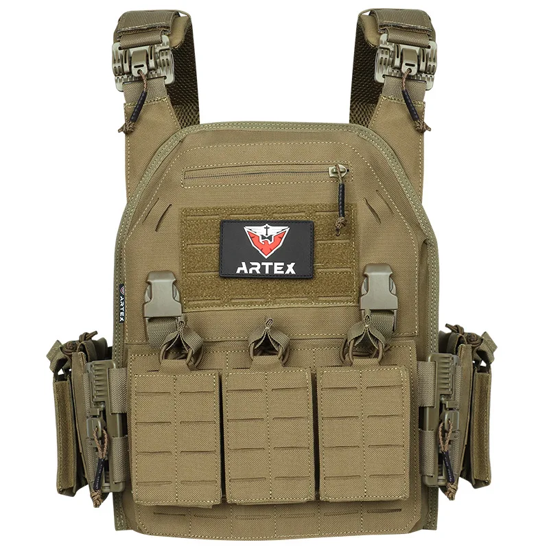 Ranger Green Plate Carrier Tactico Vest met Quick Release Beveiliging Molle Chaleco Tactico Bandolier Laser Cut Vest