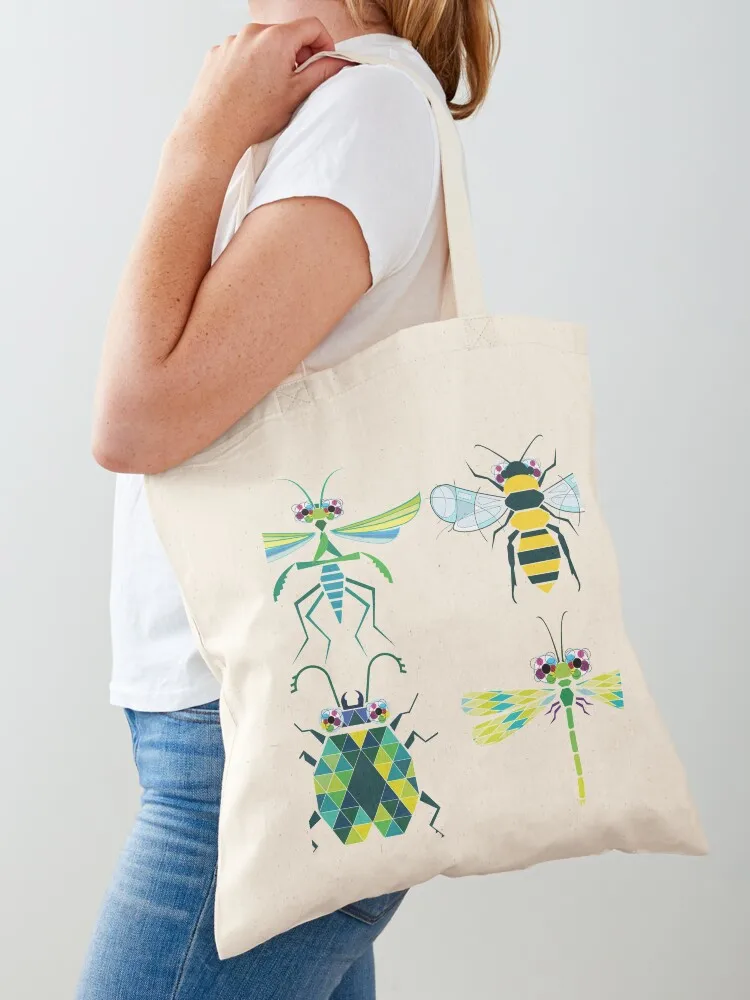 

A collection of insects and bugs Tote Bag supermarket folding bag canvas shopping bag Eco woman shopping