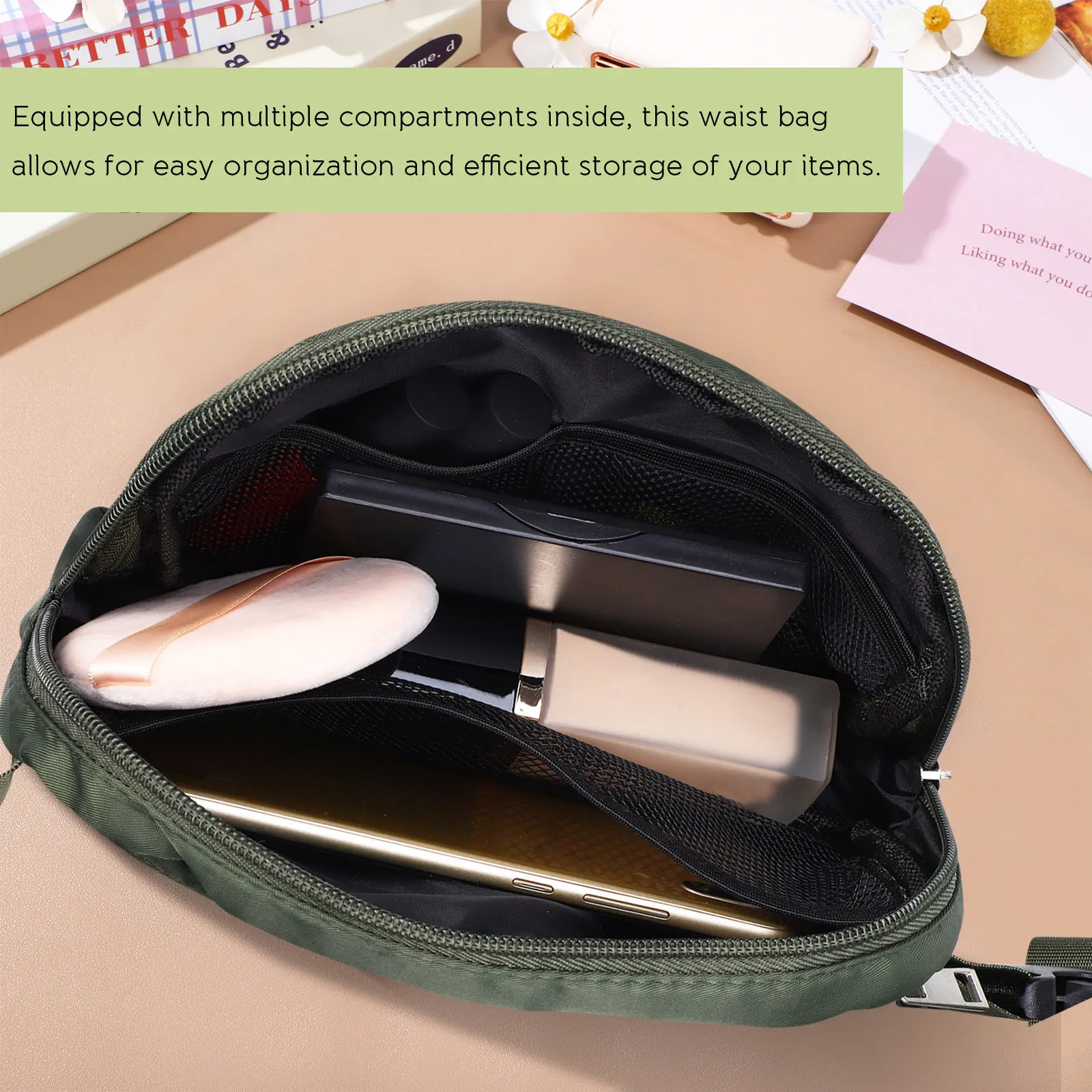 Waterproof Nylon Belt Bag Adjustable Fanny Pack Crossbody Waist Bag for Running Hiking Outdoor Sports Travel Fanny Pack